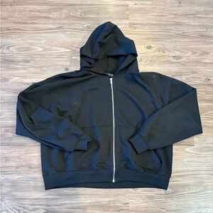 Pool House New York Mercer Crop Zip II black hoodie